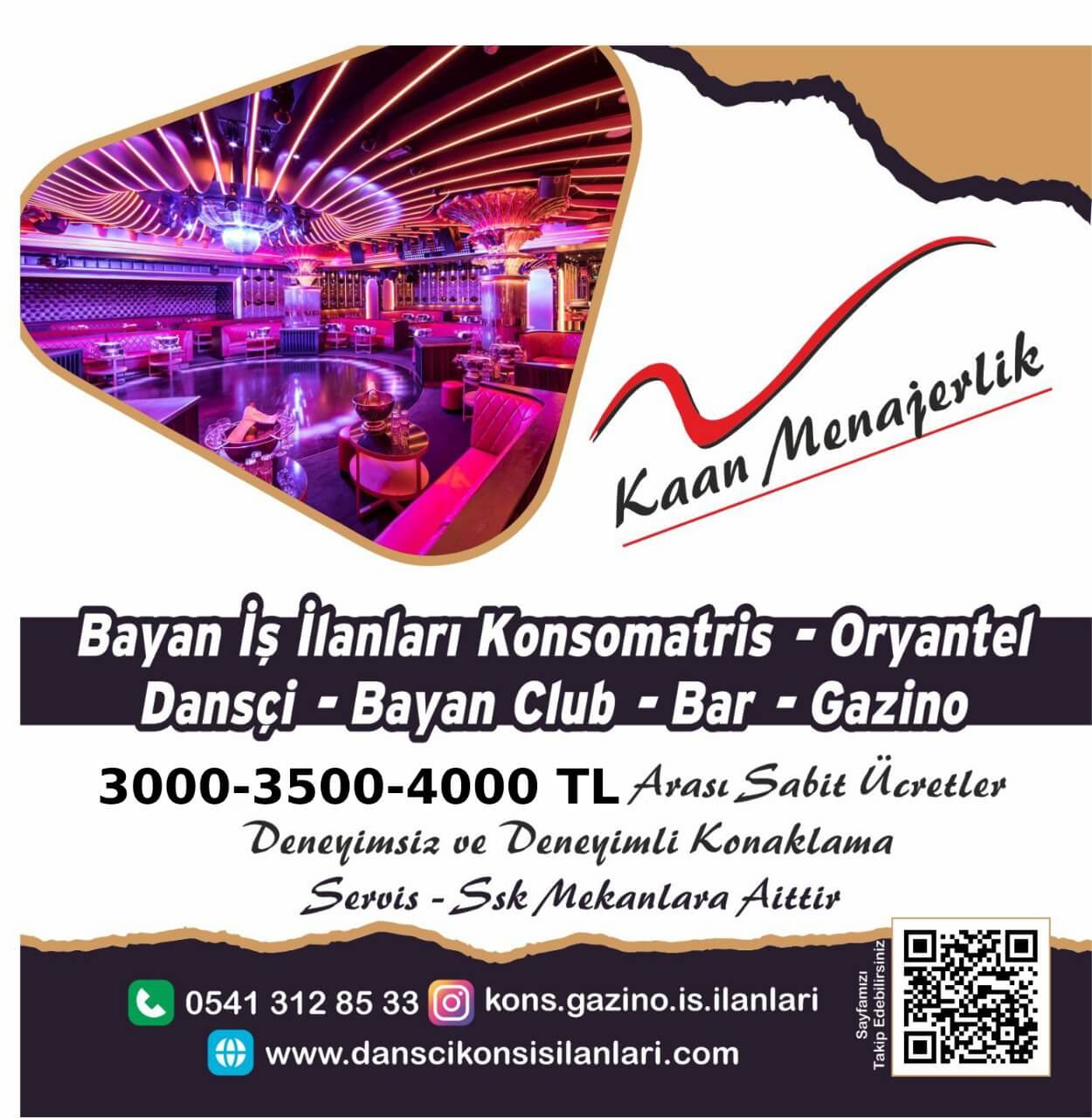 Ankara bayan garson dansçı gazino bar iş ilanları